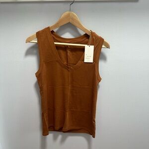 A New Day Brown Fitted Sleeveless Tank Top